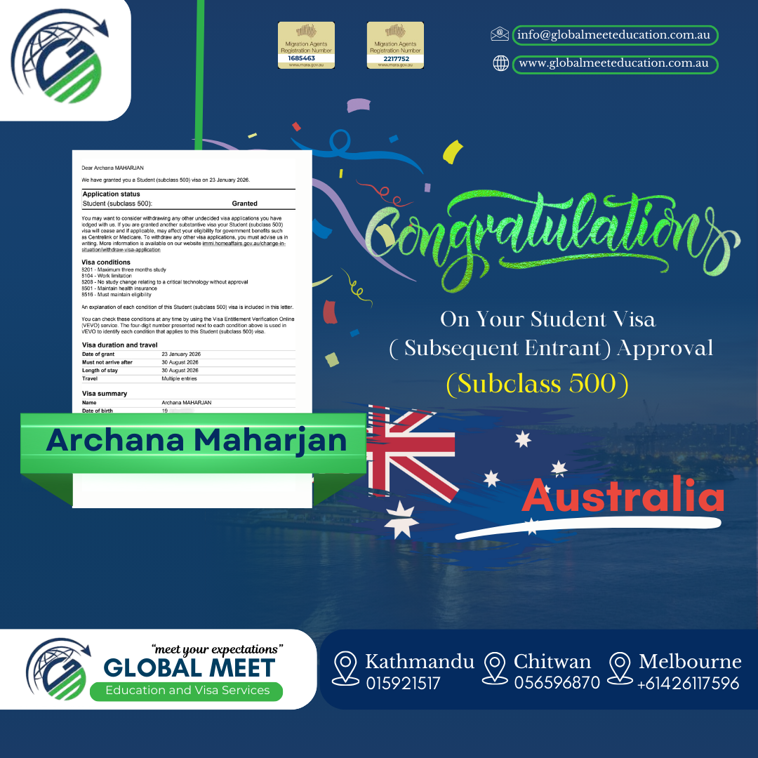 Visa approval celebration — Archana Maharjan