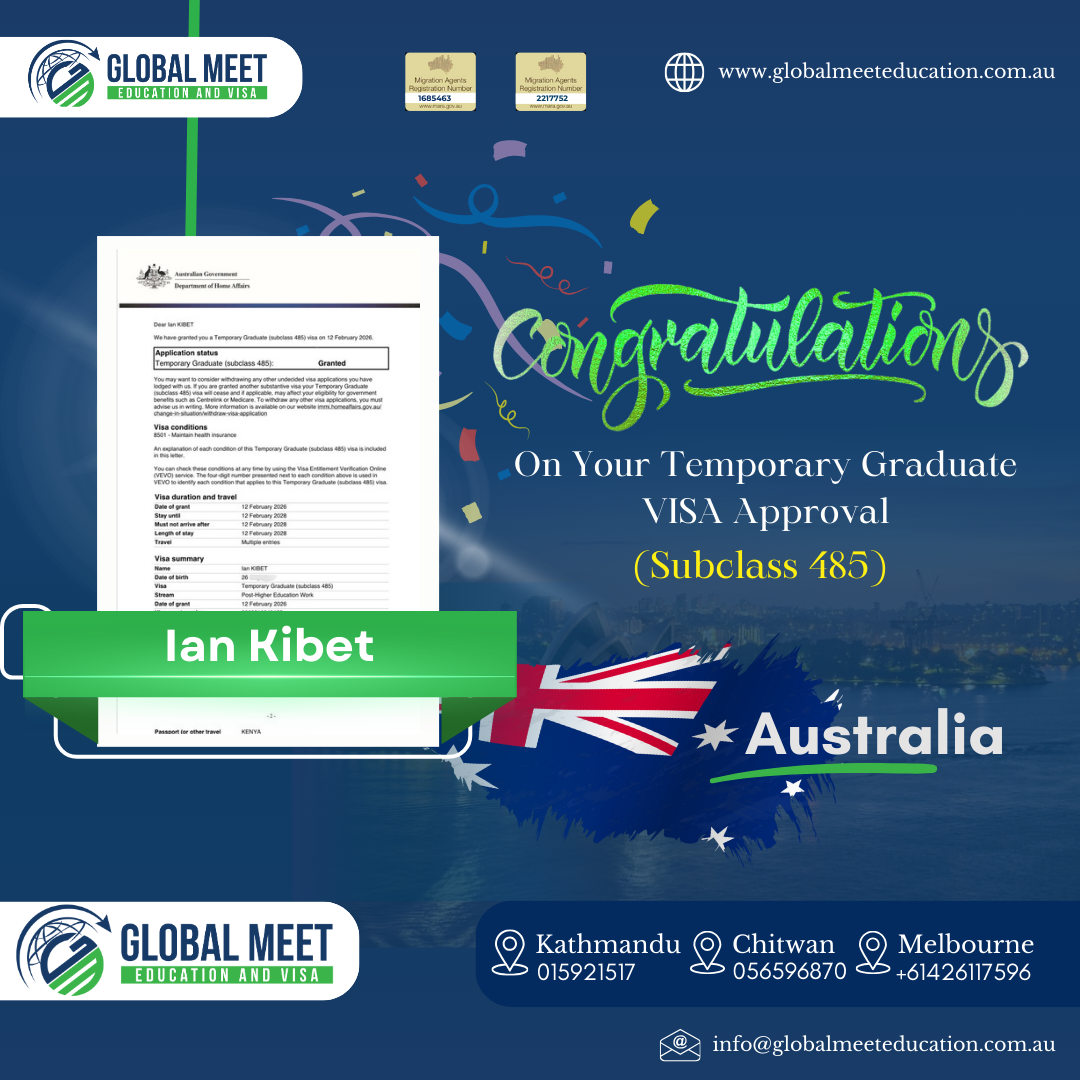 Visa approval celebration — Ian Kibet