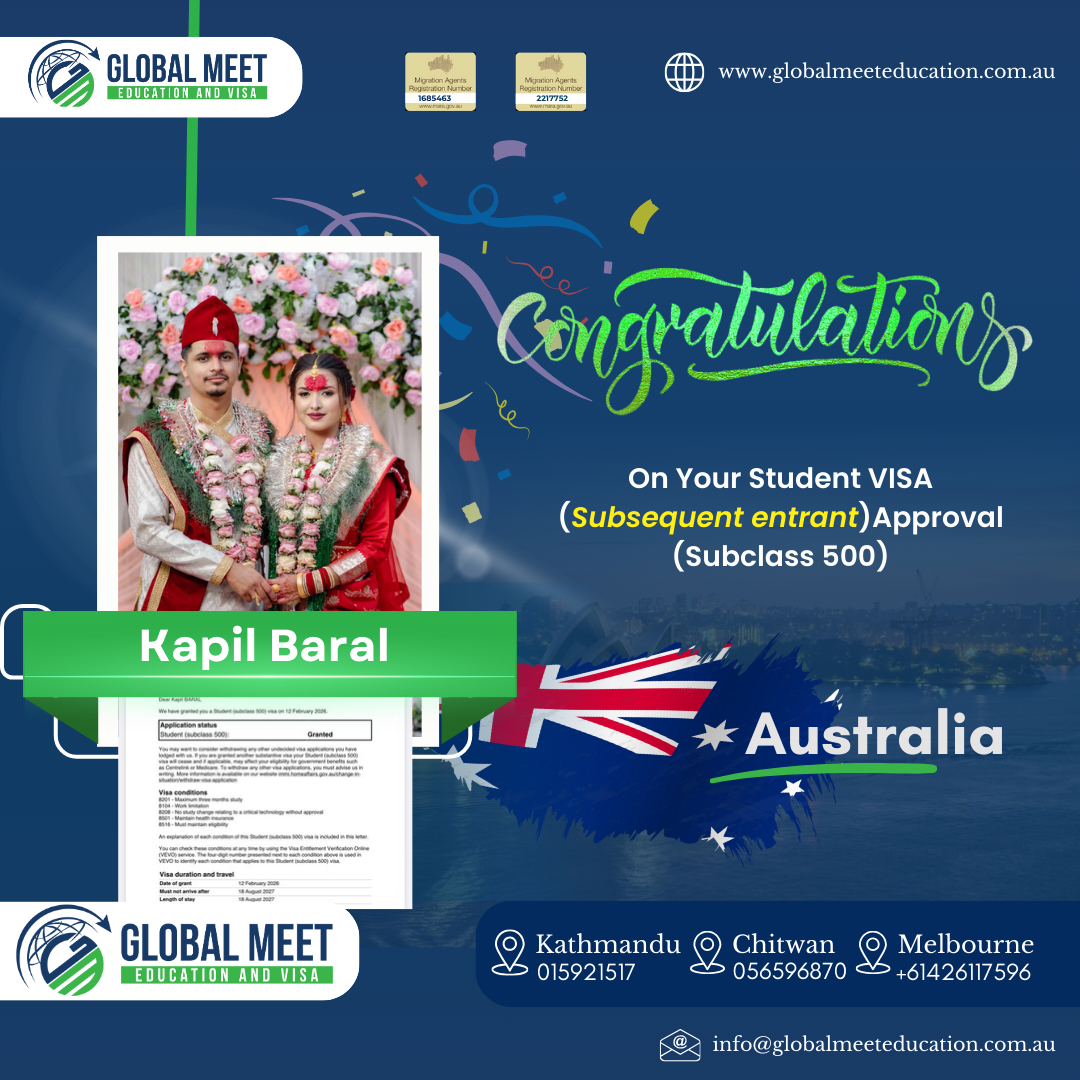 Visa approval celebration — Kapil Baral