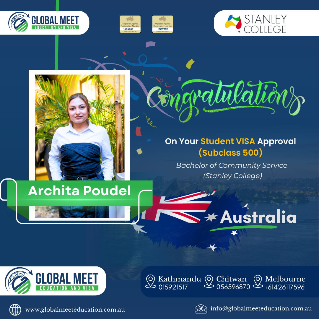 Visa approval celebration — Archita Poudel